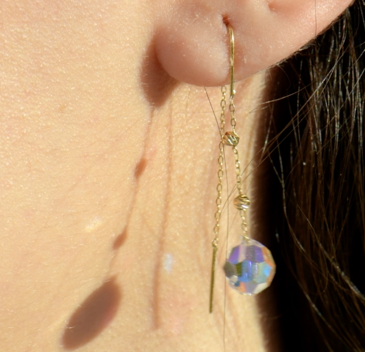 Boucles D'oreilles   en or 18K avec Pierres Naturelles