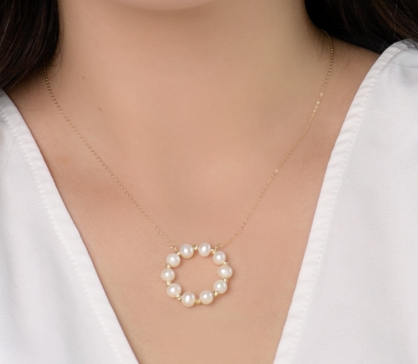 Collier en Or 18k - Cercle de Boules Johar